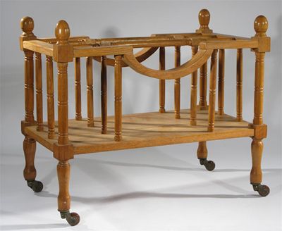 Appraisal: An Arts and Crafts oak canterbury etched R B S