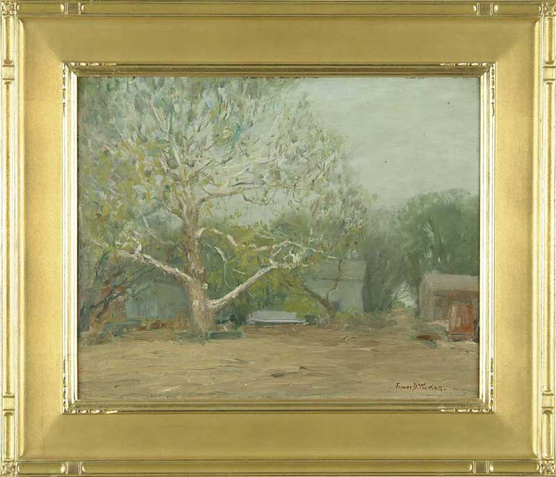 Appraisal: JAMES D WARING American th century OLD BARN YARD BOONTON