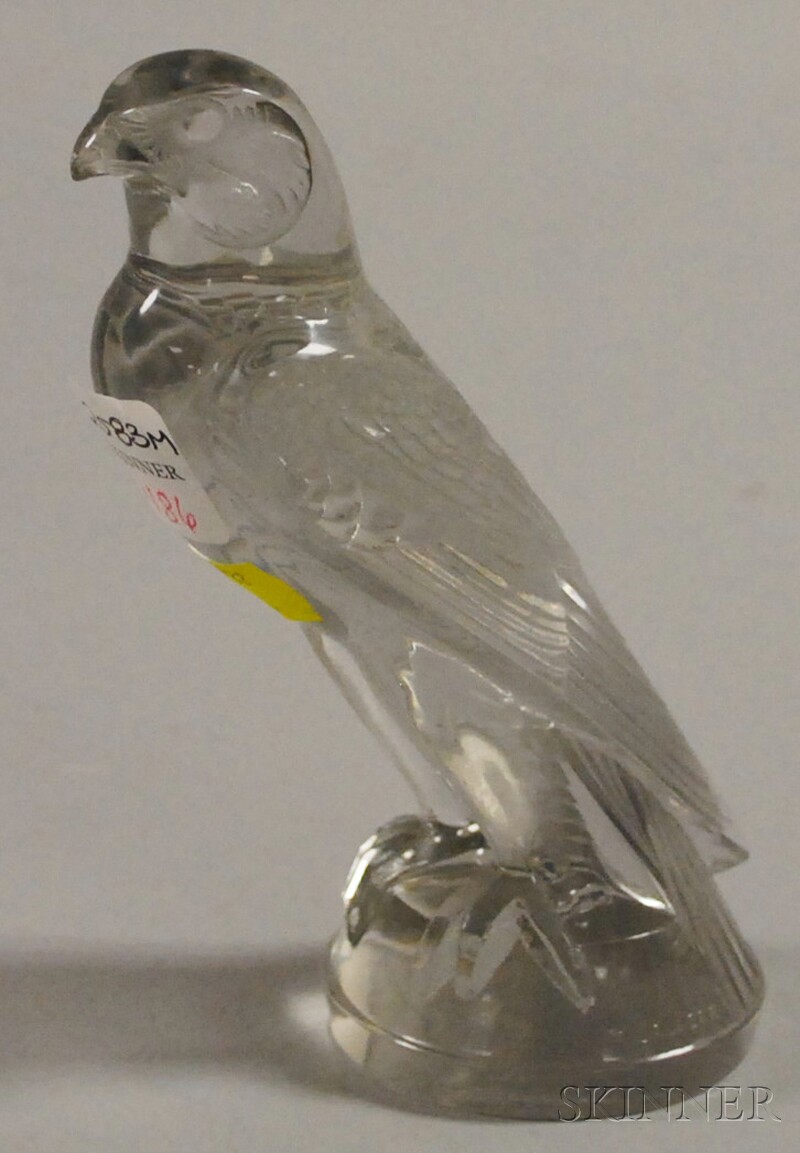 Appraisal: R Lalique Colorless Art Glass Falcon Figure molded mark and