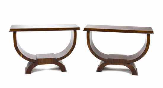 Appraisal: A Pair of Art Deco Style Console Tables after Ruhlman