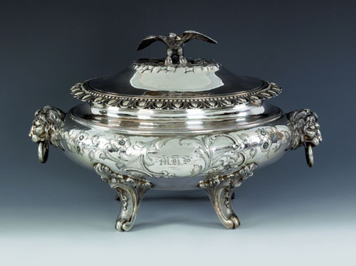 Appraisal: Important New Orleans Louisiana silver tureen ca bearing the touch