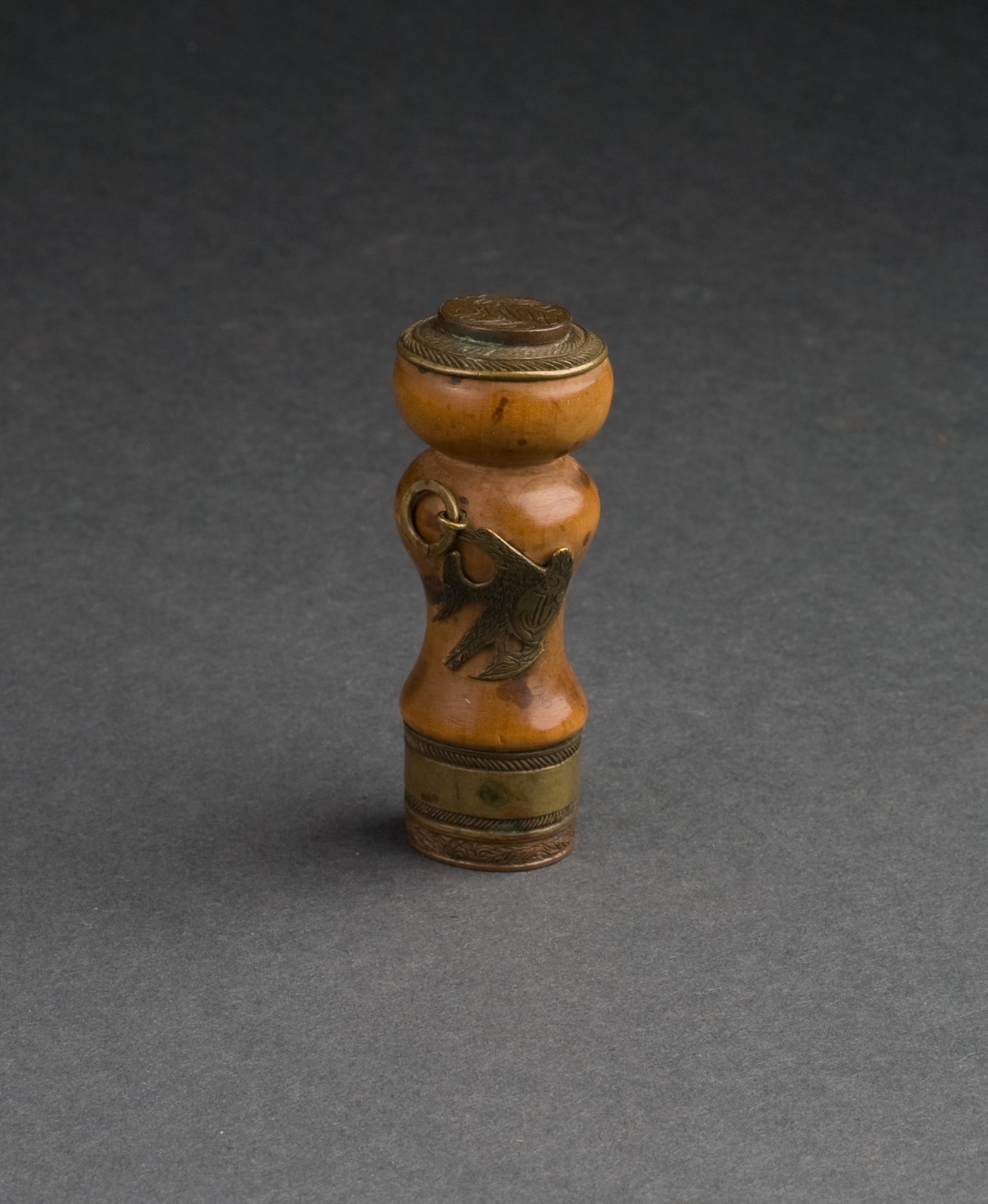 Appraisal: WILLIAM M HUNTER'S WOOD AND BRASS WAX SEAL WITH APPLIED