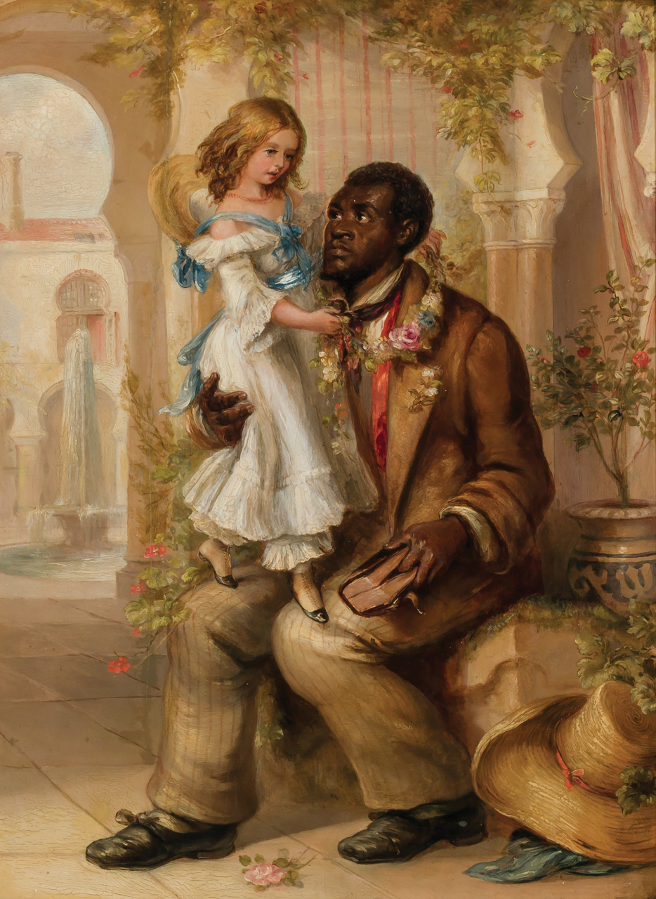 Appraisal: AMERICAN SCHOOL th Century Uncle Tom with Eva oil on