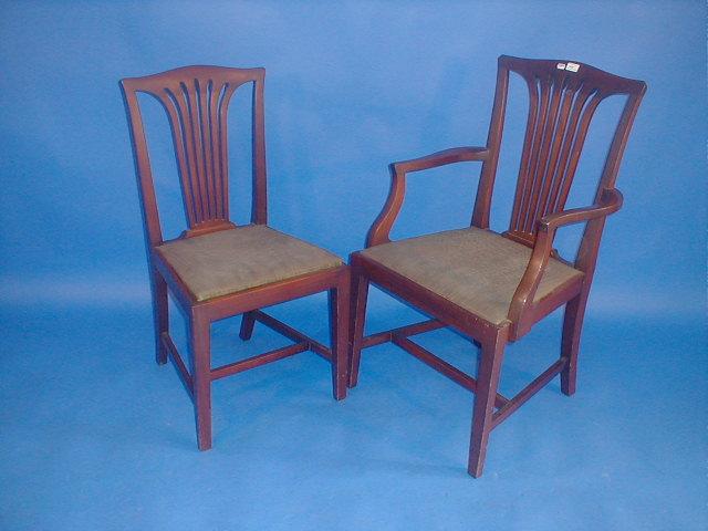 Appraisal: A set of six Edwardian mahogany dining chairs with pierced