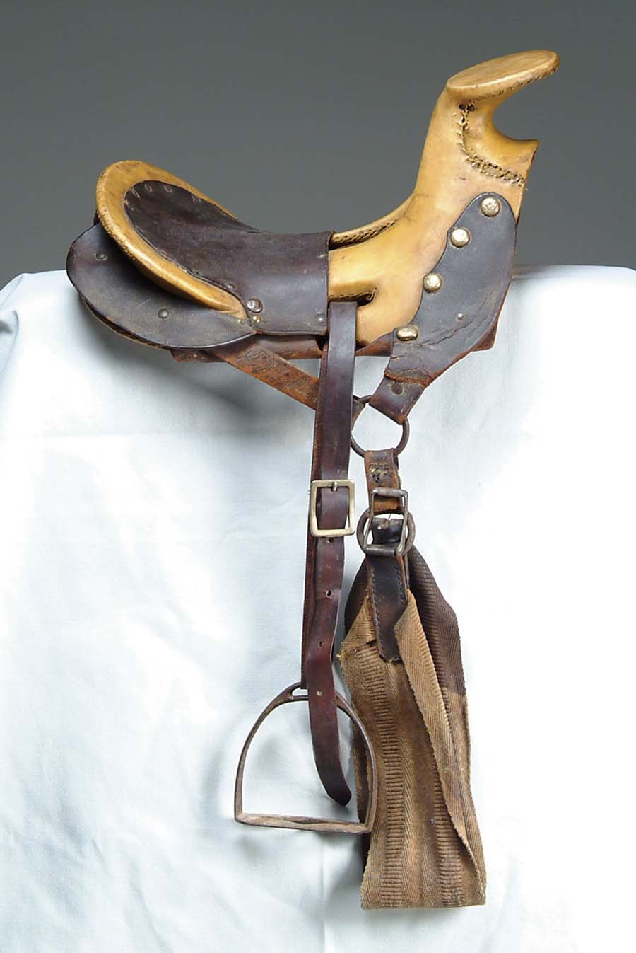 Appraisal: TEXAS HOPE SADDLE Mexican style youth sized saddle open half