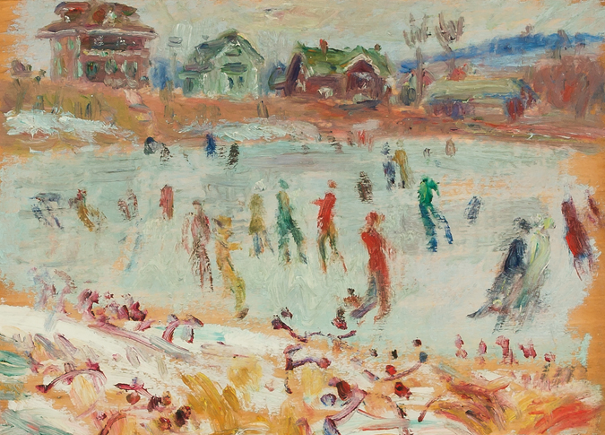 Appraisal: WILLIAM GLACKENS American - Skaters Lakewood New Jersey c oil