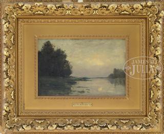 Appraisal: CHARLES FRANCOIS DAUBIGNY French - BARBIZON RIVER LANDSCAPE Oil on