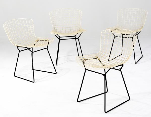 Appraisal: HARRY BERTOIA Set of four wire side chairs x x