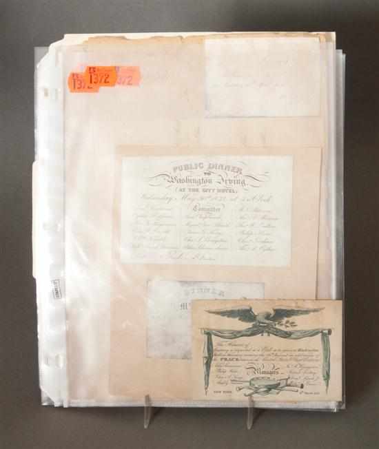 Appraisal: Literary Ephemera Autographs Twelve assorted documents and ephemera related to