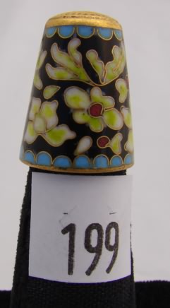 Appraisal: Cloisonne style thimble Asian style design