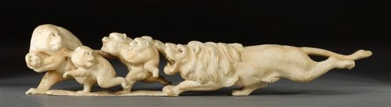 Appraisal: OKIMONO Japan Meiji Taish period L cm Ivory