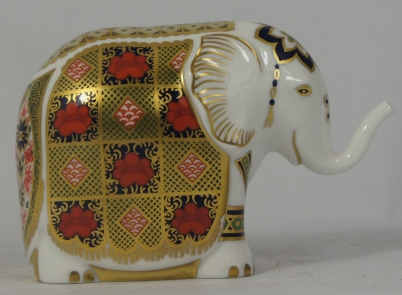 Appraisal: Royal Crown Derby Paperweight of Small Elephant for Harrods limited