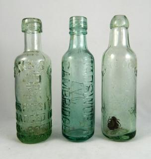 Appraisal: Soda bottles Soda- round aqua- - 'Wadsworth Cambrigde' - ''Laycocks