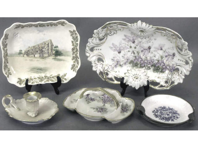 Appraisal: Collection of pieces of porcelain and enameled condiment bowls includes