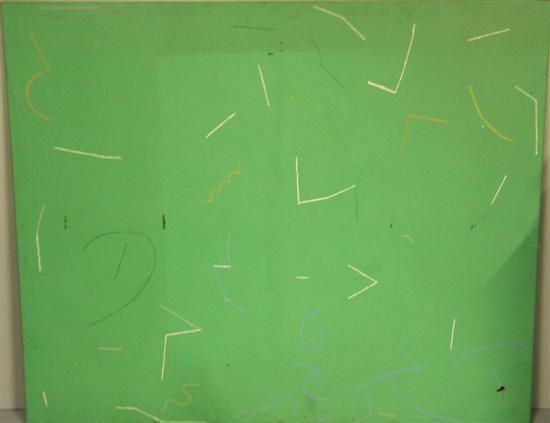 Appraisal: Peter Schmidt - German abstract composition on a green ground