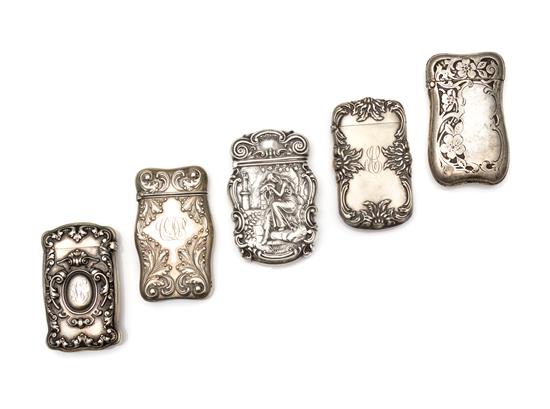 Appraisal: Sale Lot A Collection of Four American Silver Vesta Cases