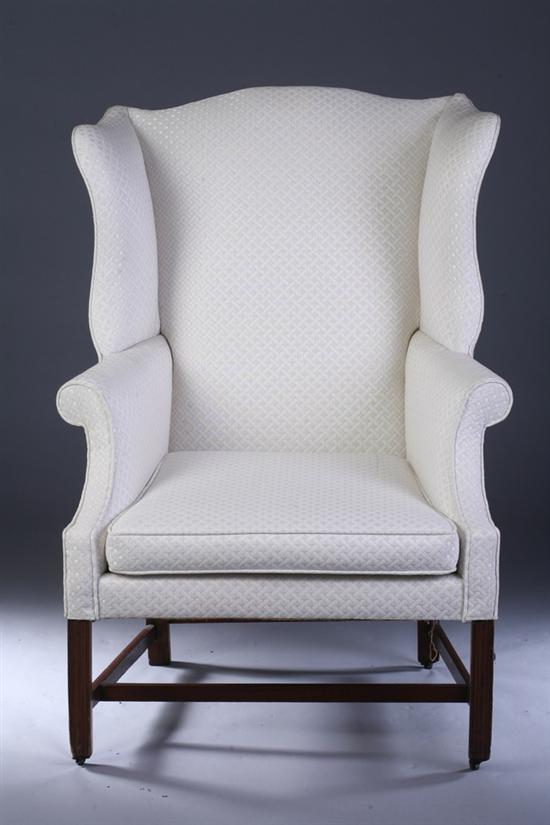 Appraisal: FEDERAL MAHOGANY EASY CHAIR th century with bone color contemporary