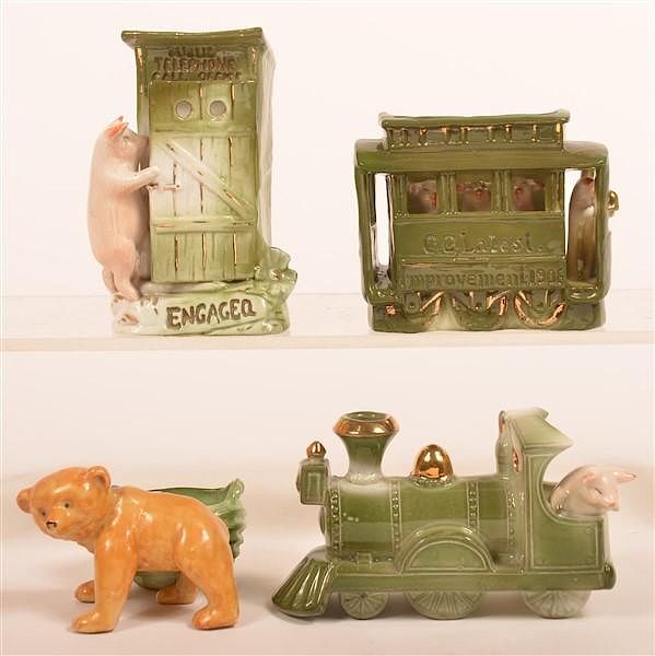 Appraisal: Four Various China Figurines Four Various China Figurines with Pigs