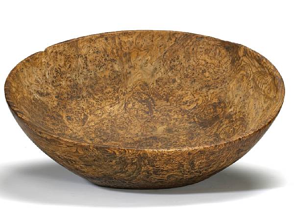 Appraisal: A large burlwood bowl early th century greatest diameter in