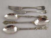 Appraisal: A mixed lot comprising three white metal tests silver serving