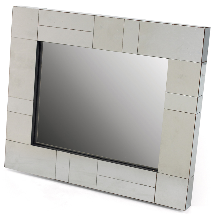 Appraisal: Paul Evans Cityscape mirror chromed patchwork '' x '' frame