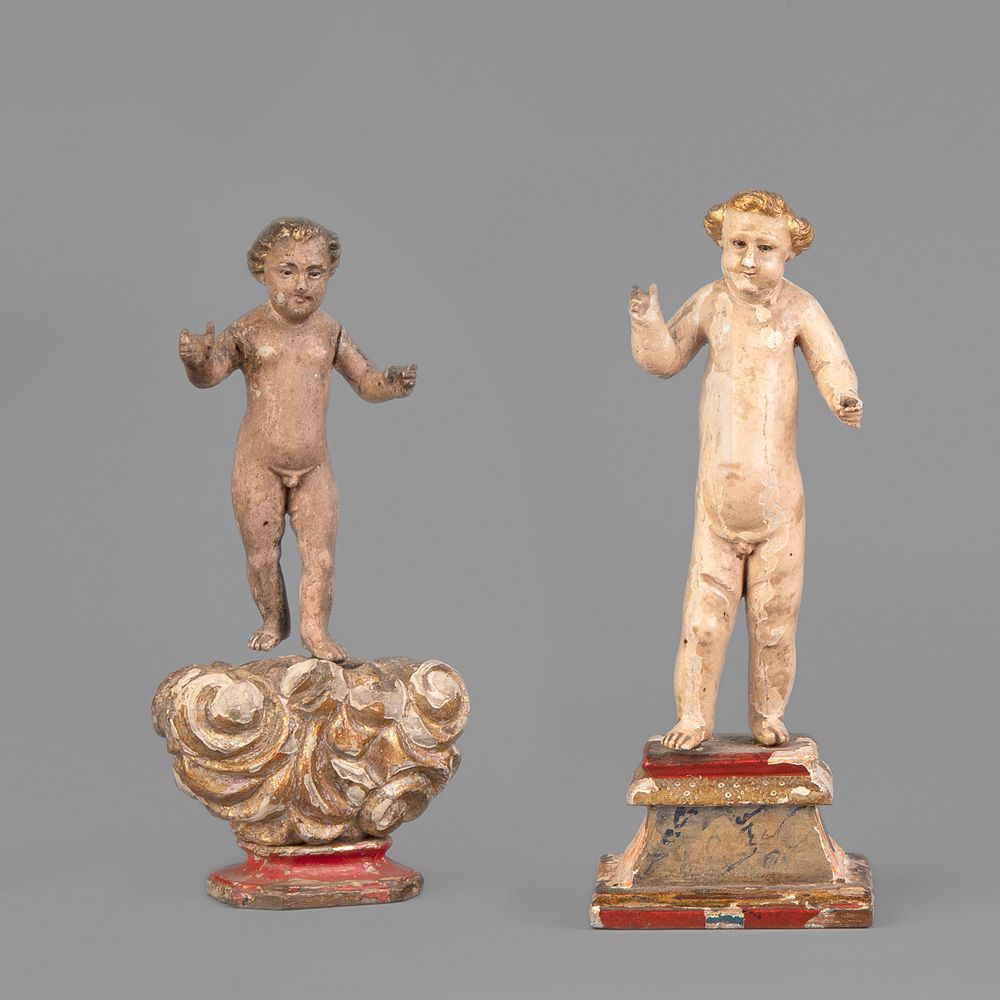 Appraisal: Spanish Colonial Brazil Two Putti Bultos th Century Spanish Colonial