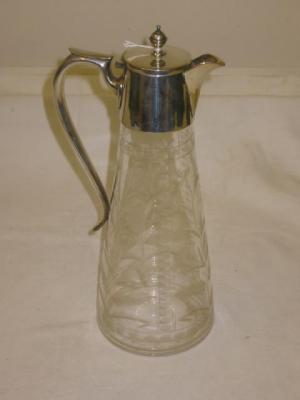 Appraisal: A CUT GLASS CLARET JUG of tapering form the flat