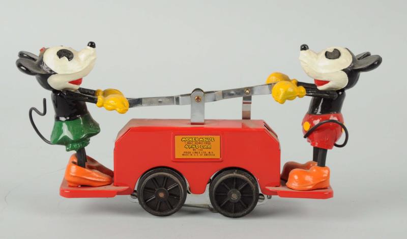 Appraisal: Pride Lines Mickey Minnie Mouse Hand Car Minnie is missing