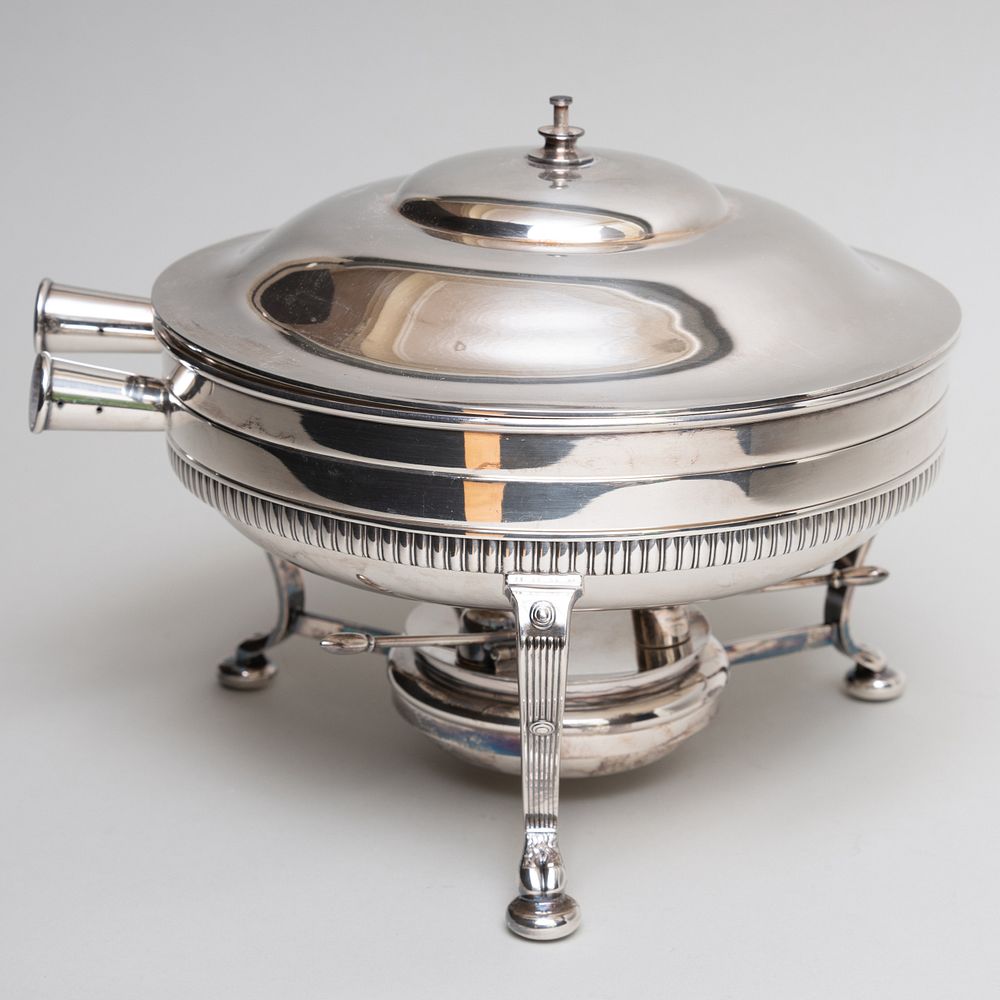 Appraisal: Tiffany Co Silver Plate Chafing Dish on Stand in diam