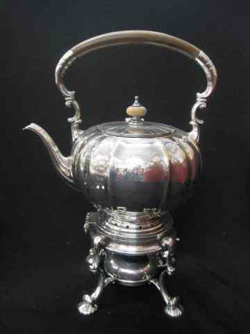 Appraisal: Reed Barton Silverplate Hot Water Kettleon stand with burner melon