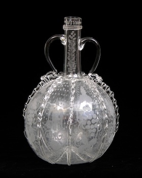 Appraisal: A Venetian Style Ewer A delicate clear glass bulbous shape