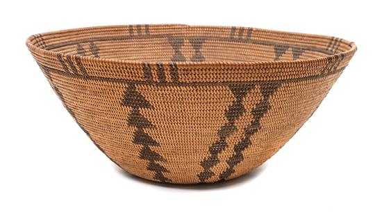 Appraisal: Sale Lot A Maidu Two-Color Basketry Bowl having rattle snake