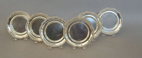 Appraisal: Set of six Gorham sterling silver plates dia approx troy