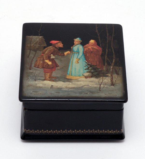 Appraisal: Russian lacquer box rectangular in shape lid with scene of