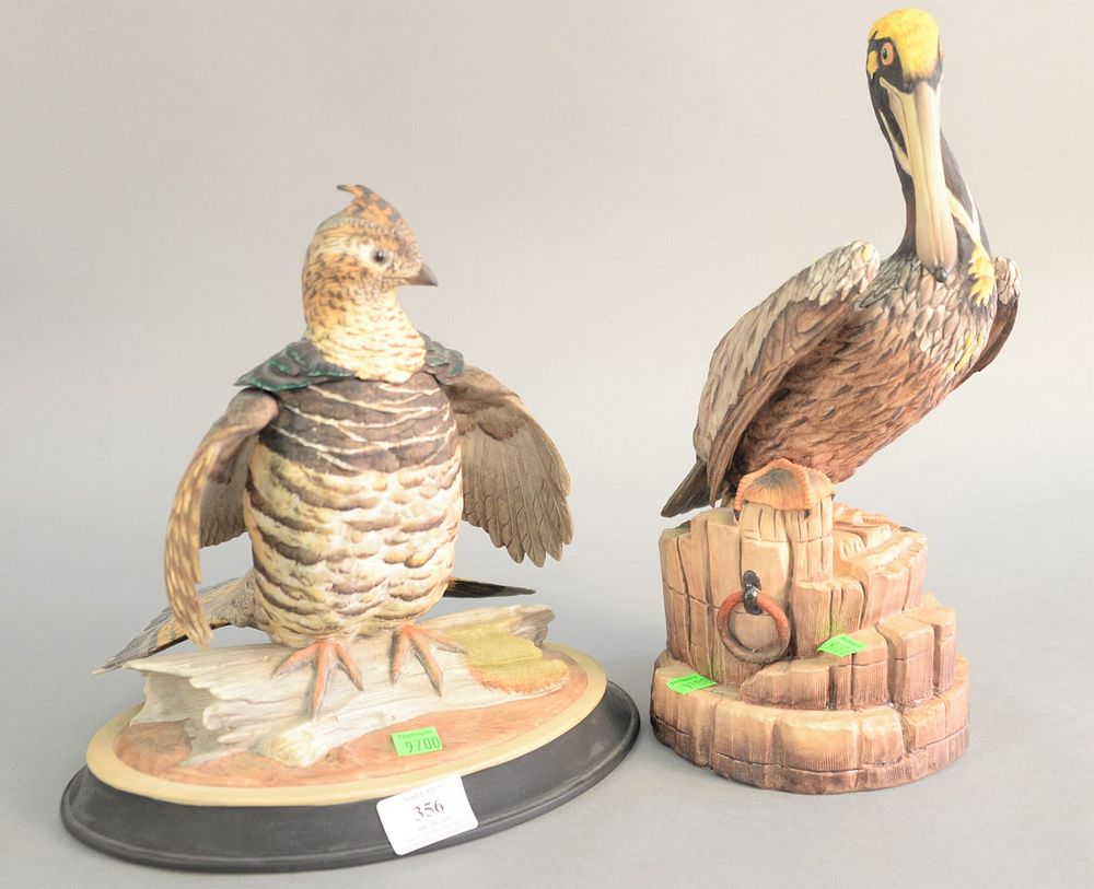 Appraisal: Two Boehm porcelain sculptures to include Brown Pelican and Ruffed