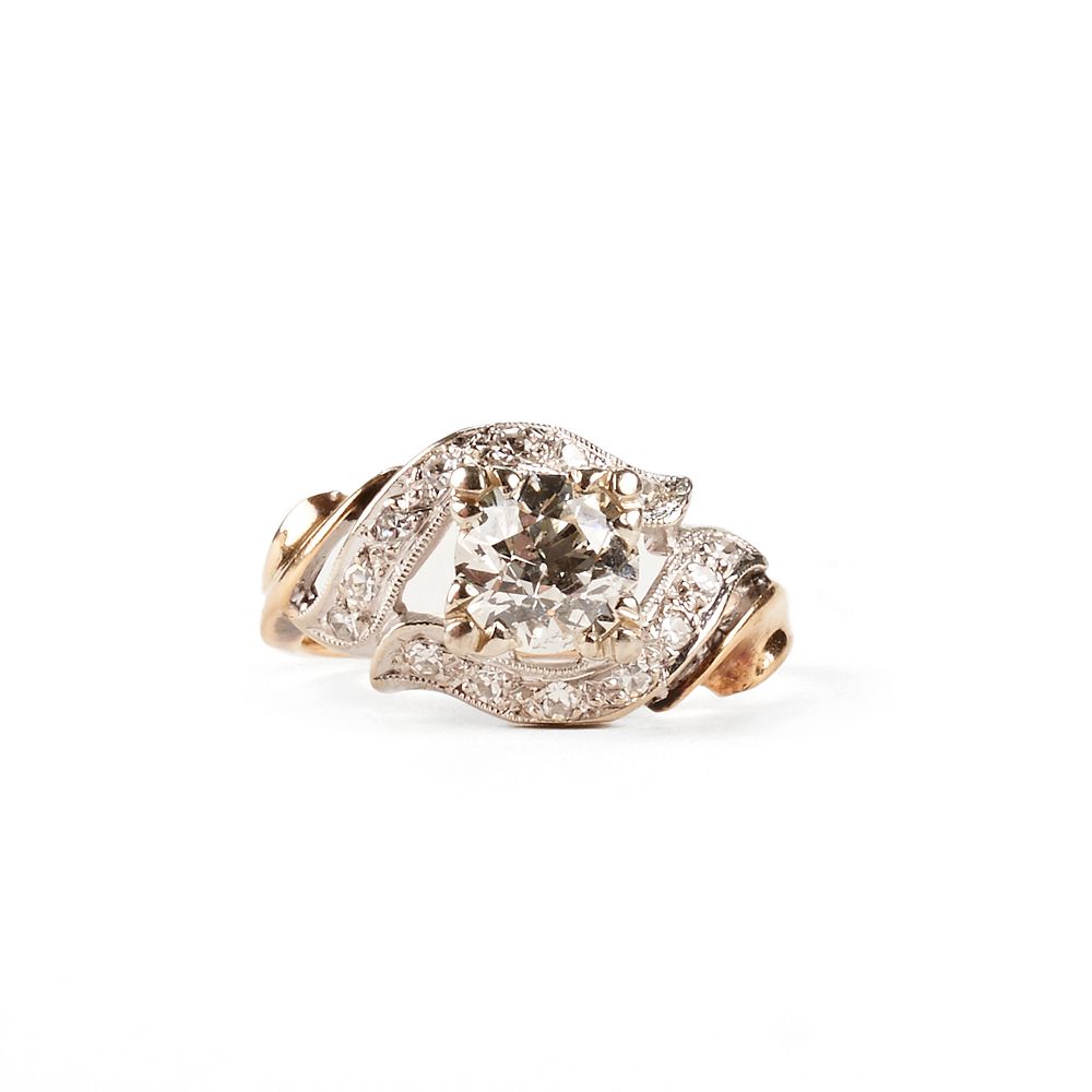 Appraisal: K White Yellow Gold Diamond Ring K yellow and white