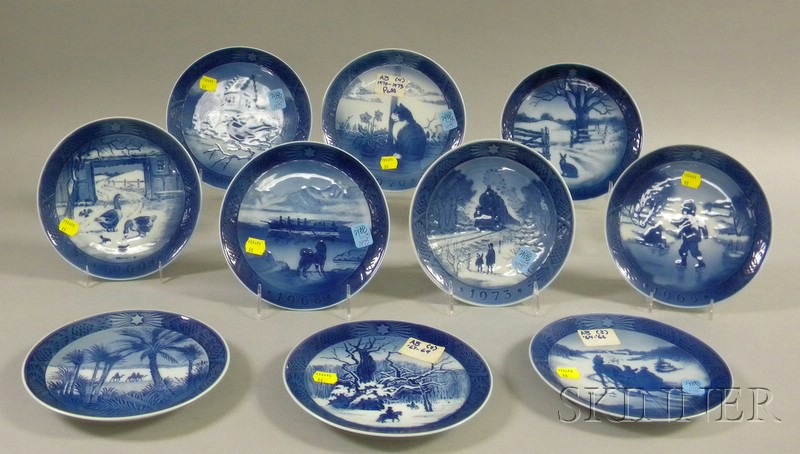 Appraisal: Ten Royal Copenhagen Porcelain Collector's Christmas Plates -