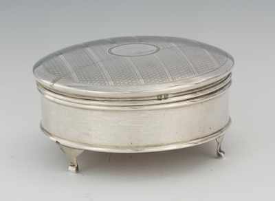 Appraisal: A British Sterling Silver Trinket Box Apprx - D x