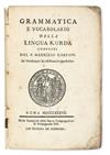 Appraisal: GARZONI MAURIZIO Grammatica e Vocabolario della Lingua Kurda pages vo