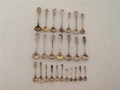 Appraisal: A group of silver and one plated condiment spoons various