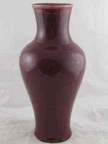 Appraisal: A Chinese ceramic baluster vase with sang de boeuf glaze