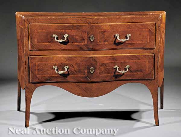 Appraisal: An Italian Walnut and Fruitwood Parquetry Commode th c the