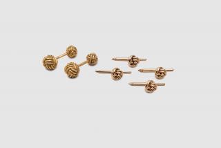 Appraisal: TIFFANY CO SCHLUMBERGER K Yellow Gold Cufflinks with Four Complimentary