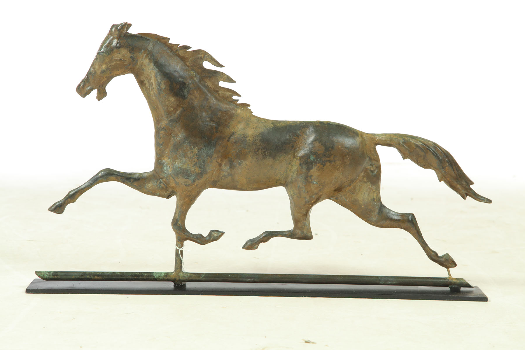 Appraisal: WEATHERVANE American late th century copper Full-bodied running horse with