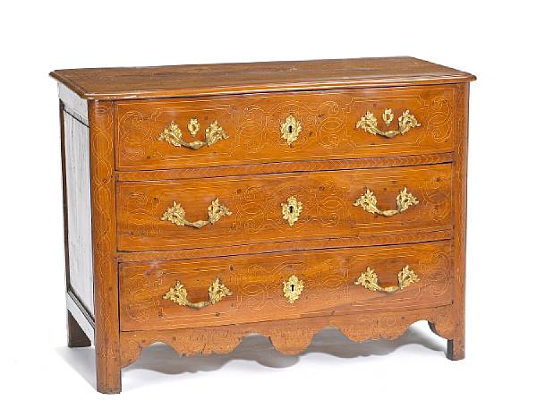 Appraisal: A Louis XV marquetry and walnut commode mid th century