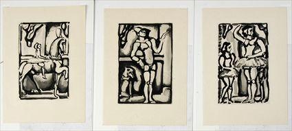 Appraisal: AQUATINT ROUAULT GEORGES CIRQUE DEL ELAILE FILENTE AQUATINT PARIS Three