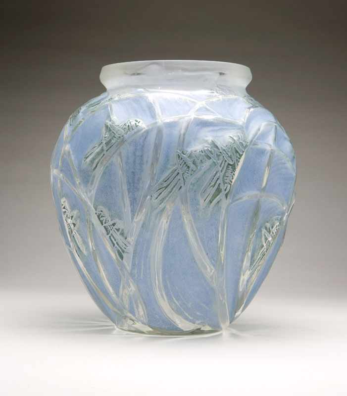 Appraisal: A Rene Lalique blue and green patinated frosted art glass