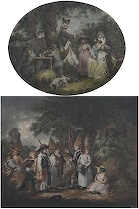 Appraisal: George Morland English - Children Playing at Soldiers Color mezzotint