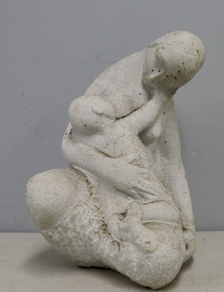 Appraisal: UNSIGNED Marble Sculpture Mother Child From a Westchester storage -