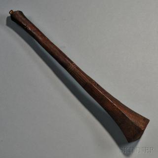 Appraisal: Samoan Carved Wood Palm Stock Club c second half th